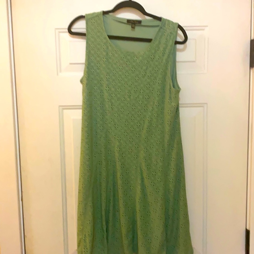 Green A line eyelet dress